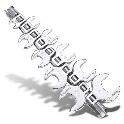 WORKPRO crowfoot wrenches for 3/8 inch drive reach tight spaces