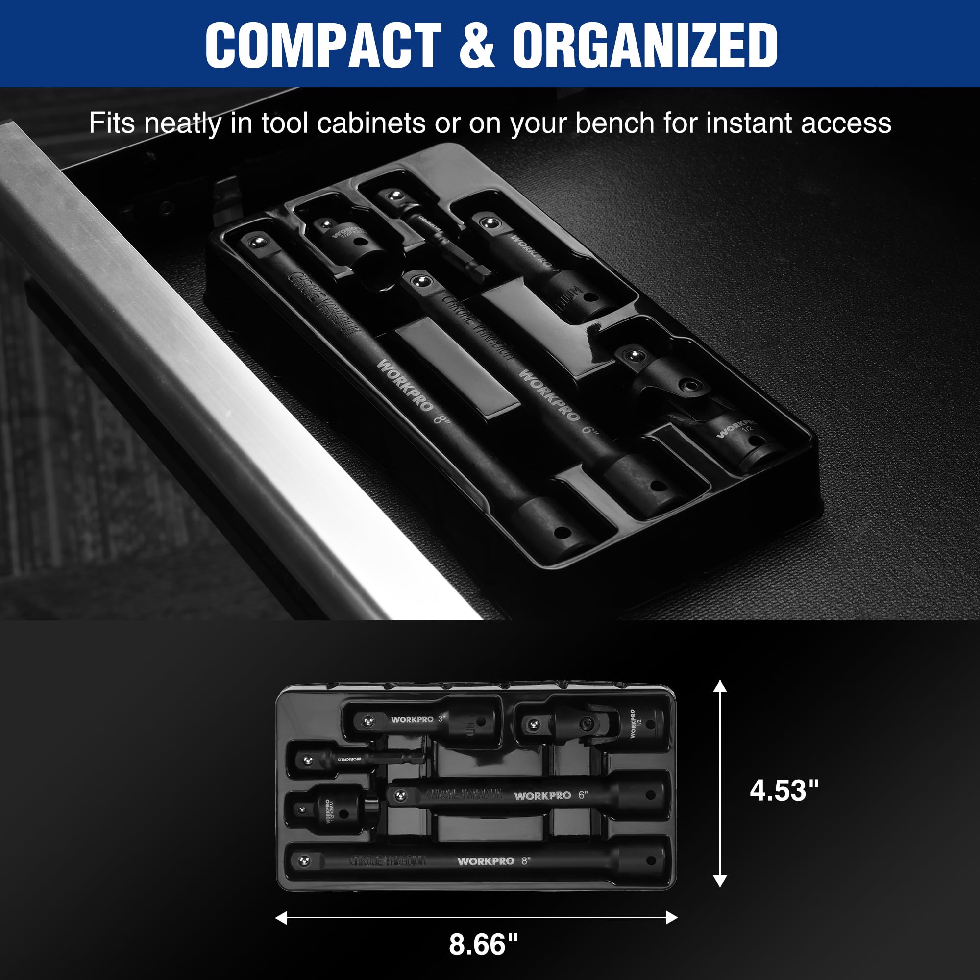 WORKPRO premium CR-V steel with black phosphate finish