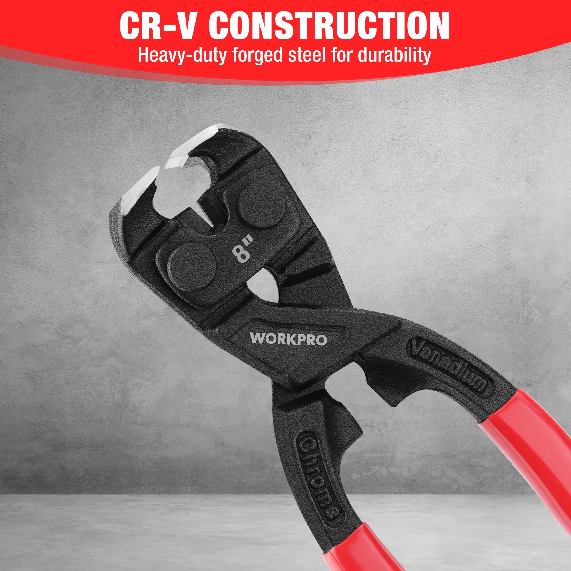WORKPRO CR-V steel construction delivers durability on site