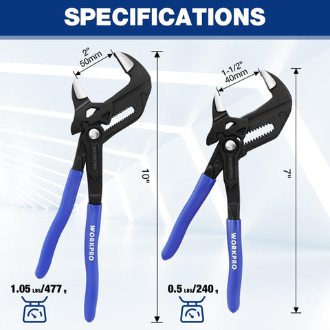 WORKPRO CR-V steel construction delivers durable, rust-resistant performance for demanding projects.