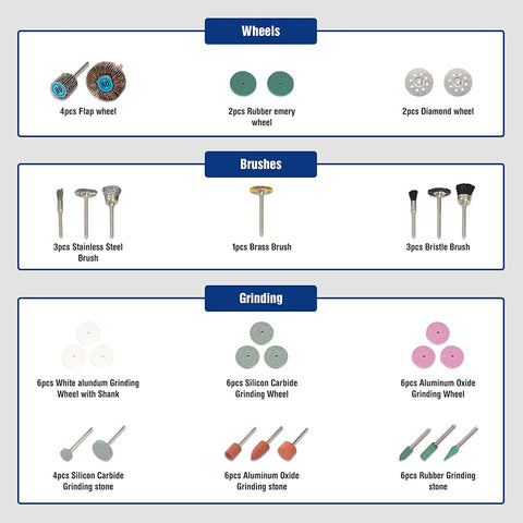 Diamond wheels and drill bits for precise material work.