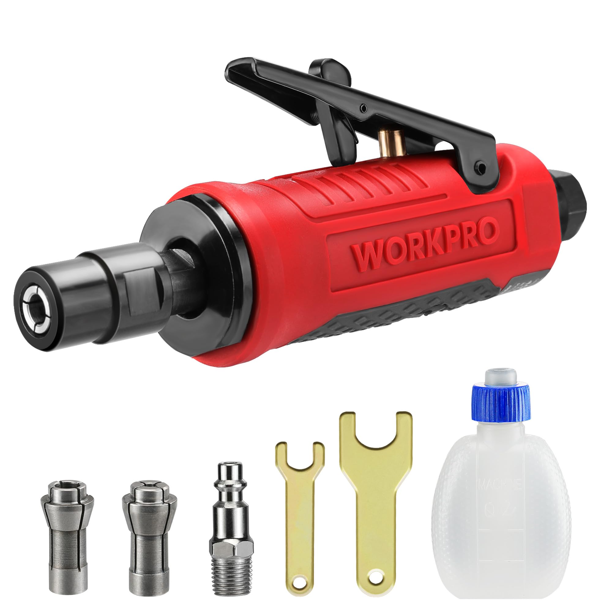 WORKPRO die grinder with straight head for versatile grinding and precision cutting.