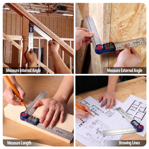WORKPRO digital angle finder with Oxford pouch for on-site protection and storage