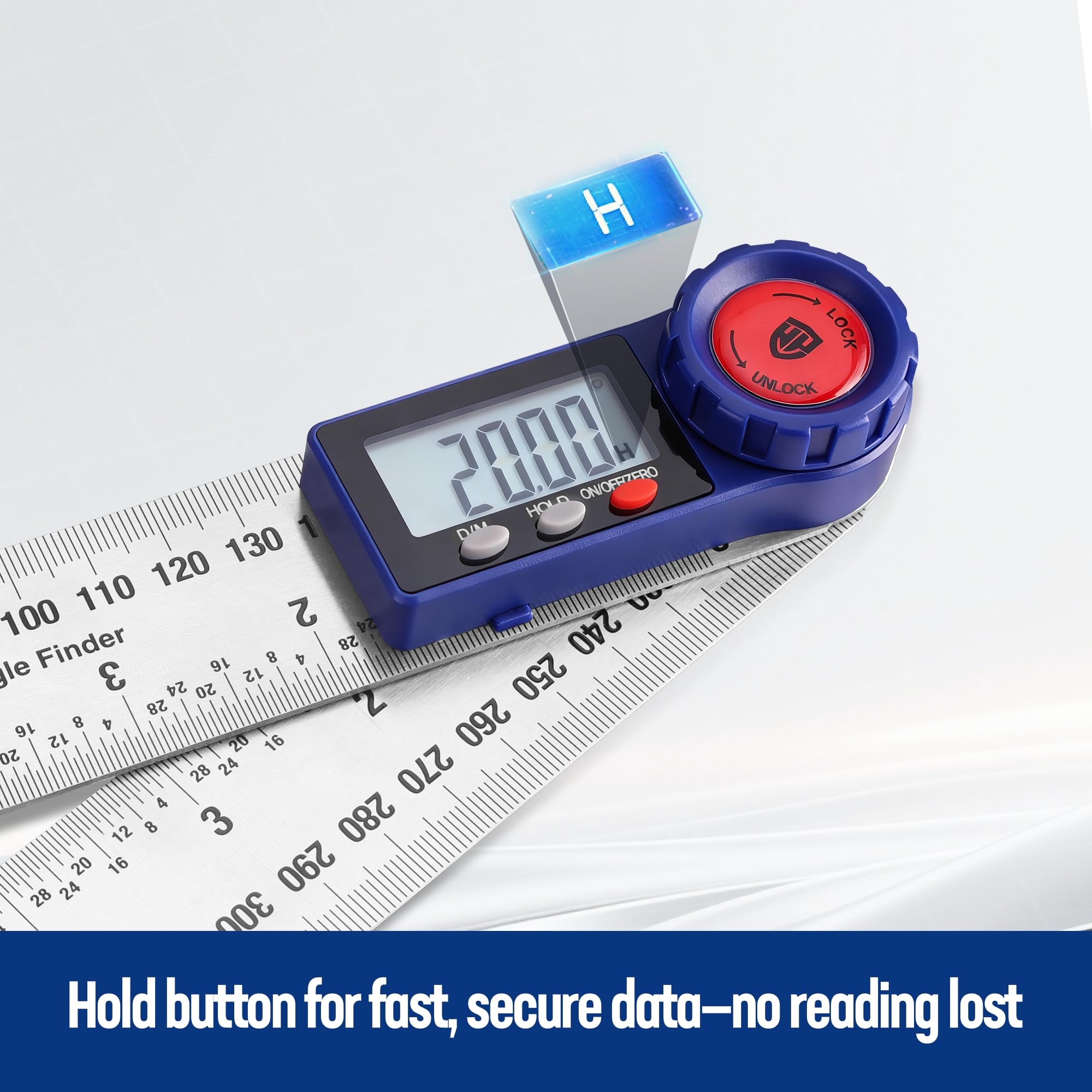 WORKPRO digital angle finder includes replaceable battery for reliable use