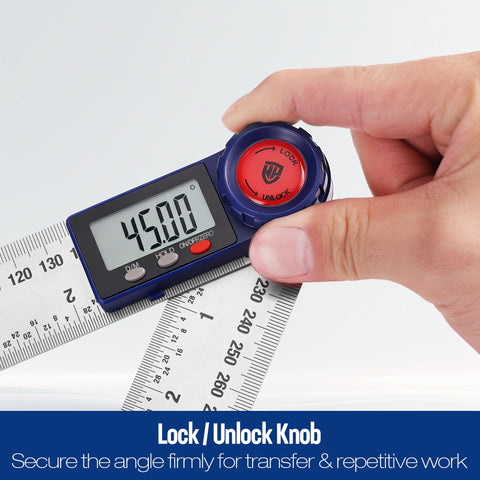 WORKPRO digital angle finder stainless steel ruler delivers durable, clear markings