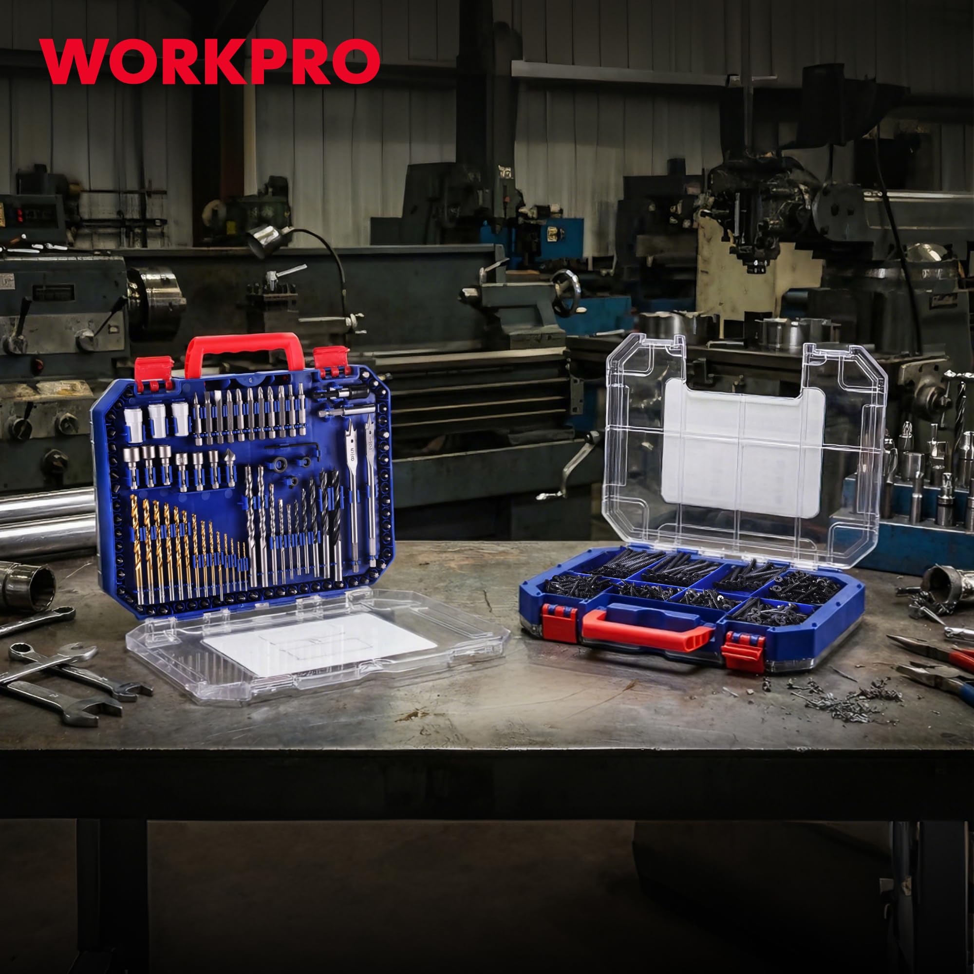 WorkPRO double-sided storage case keeps bits organized on site.
