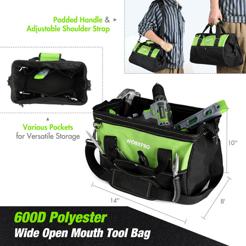 WorkPro drill bits, hammer, and adjustable wrench included.