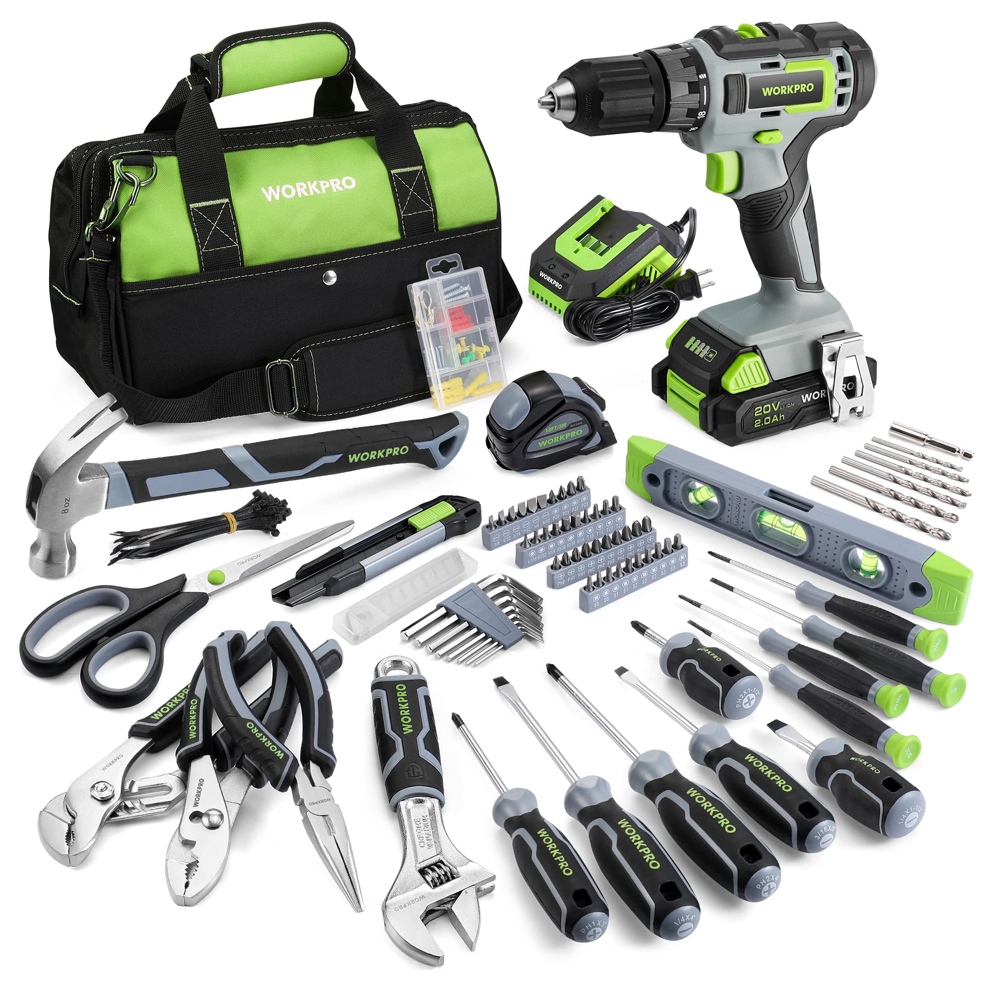 WorkPro 20V drill driver in action for quick home repairs.