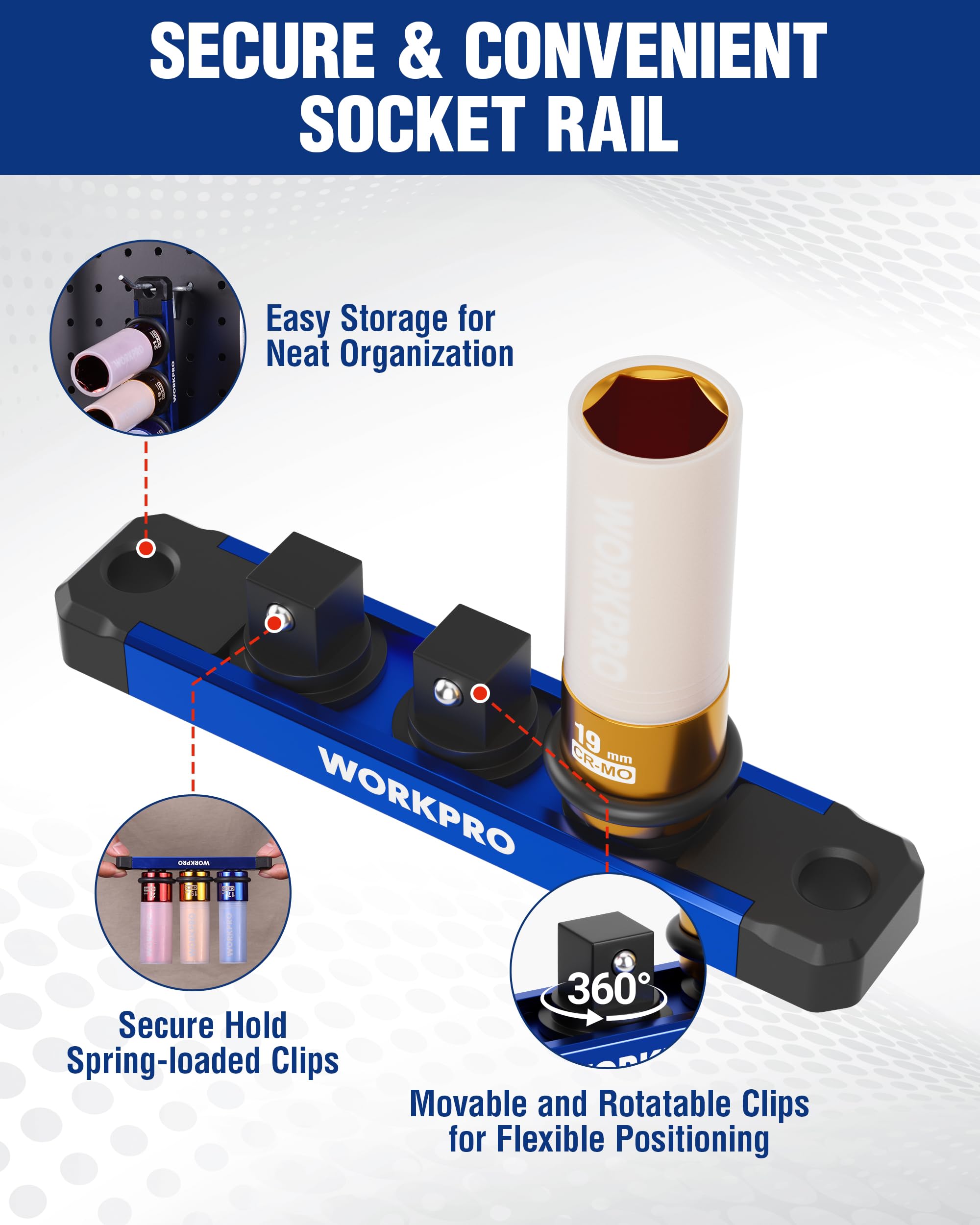 WORKPRO 1/2-inch drive compatibility enables precise torque