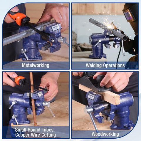 WORKPRO Dual Jaws Table Vise compact and portable for on-site tasks