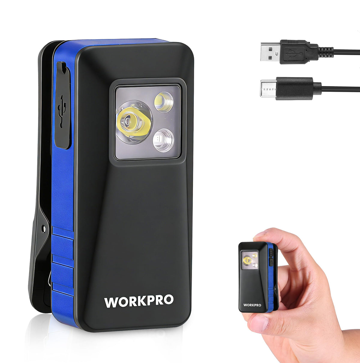WorkPro EDC clip-on light in compact form, ideal for pocket carry and quick illumination