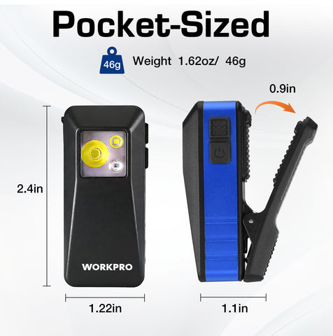 WorkPro EDC flashlight displaying eight lighting modes for versatile tasks
