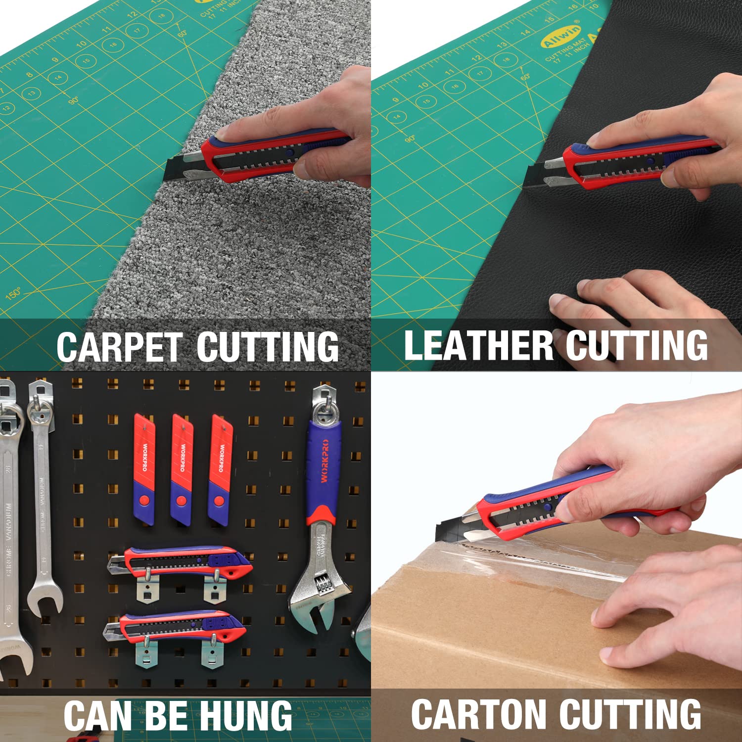 WORKPRO eight cutting edges per blade for longevity