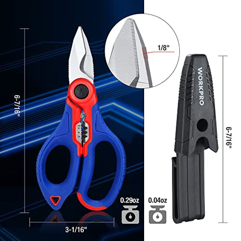 WORKPRO electricians scissors cutting capacity up to AWG 12