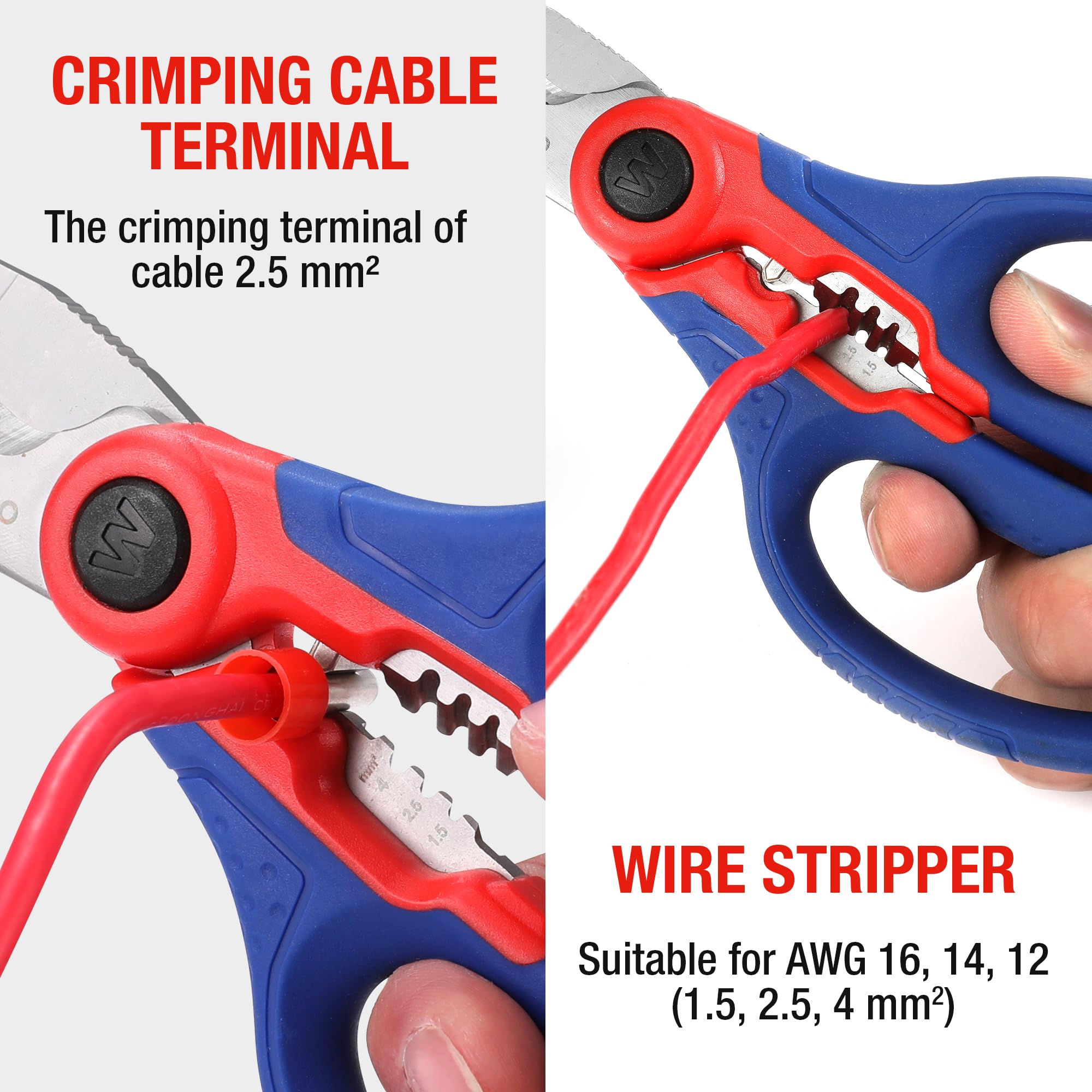 WORKPRO ergonomic-handled scissors offer comfortable grip during tasks