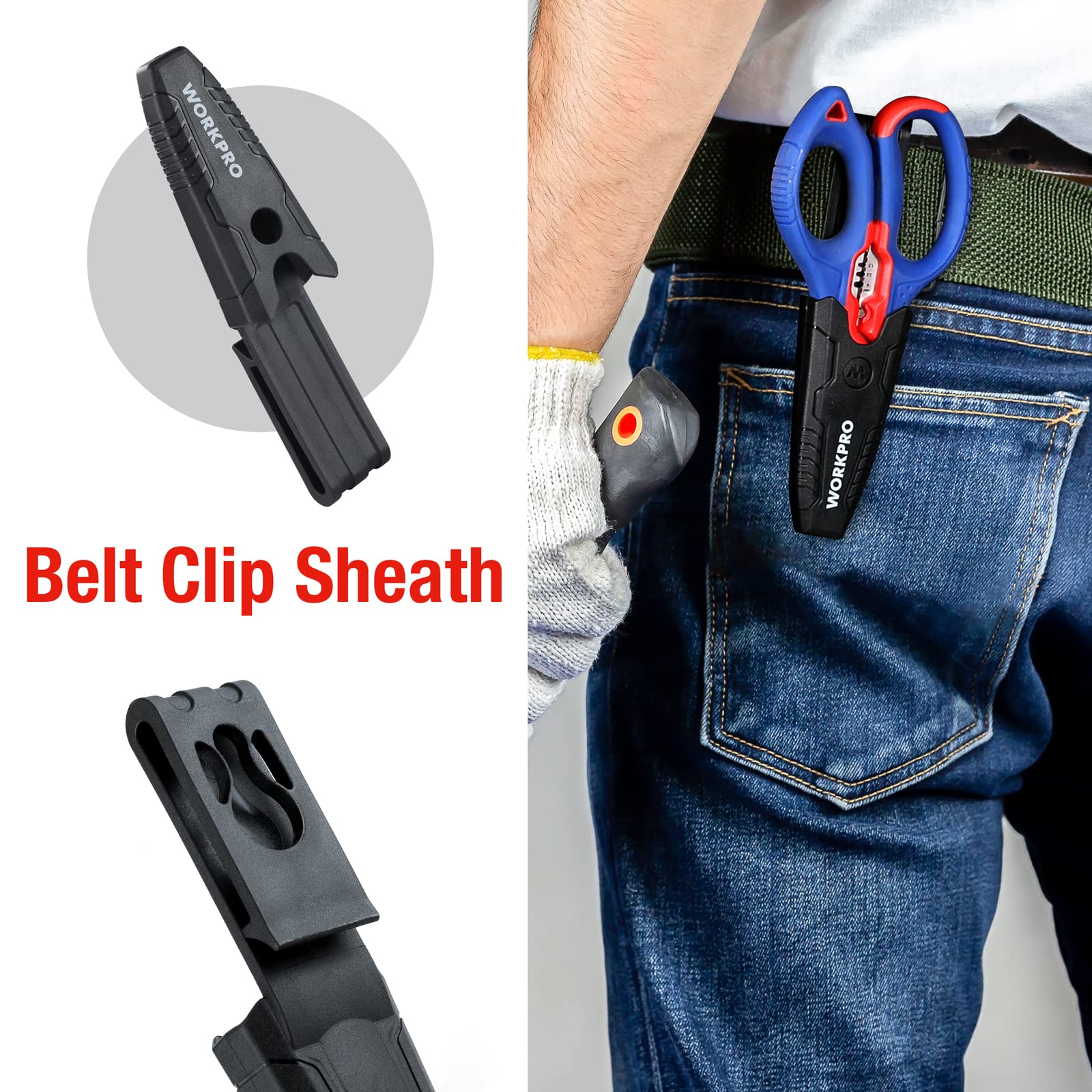 WORKPRO 6.4-inch multi-function tool cuts, strips, and crimps cables