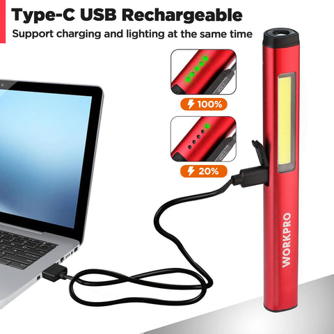 WorkPro compact flashlight suitable for emergencies and outdoor use.