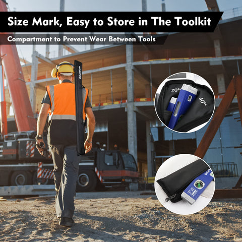 WORKPRO end caps absorb shocks to extend level life and grip stability.