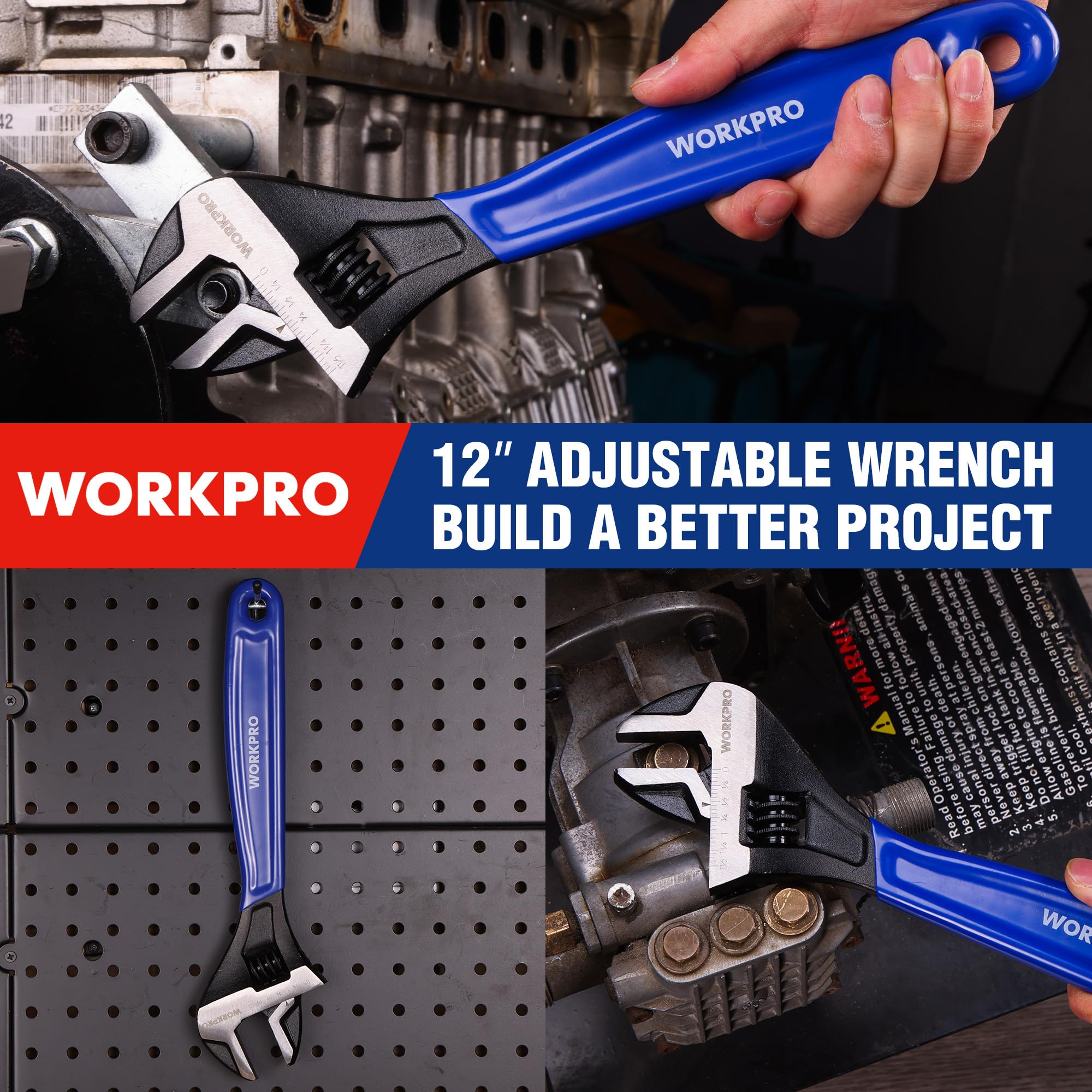 WORKPRO ergonomic handle provides comfortable use for extended DIY sessions.