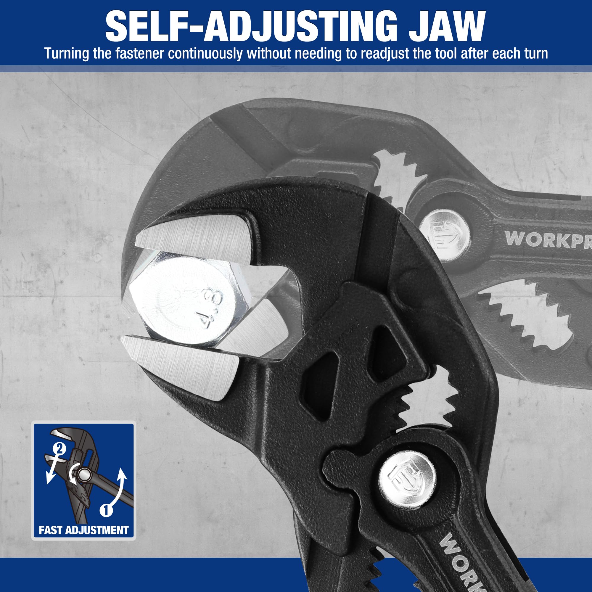WORKPRO ergonomic soft-grip handles reduce fatigue during long tasks