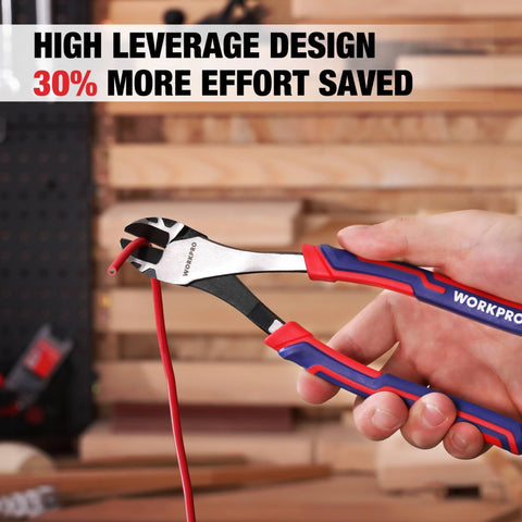 WORKPRO ergonomic TPR handles offer a secure, non-slip grip.