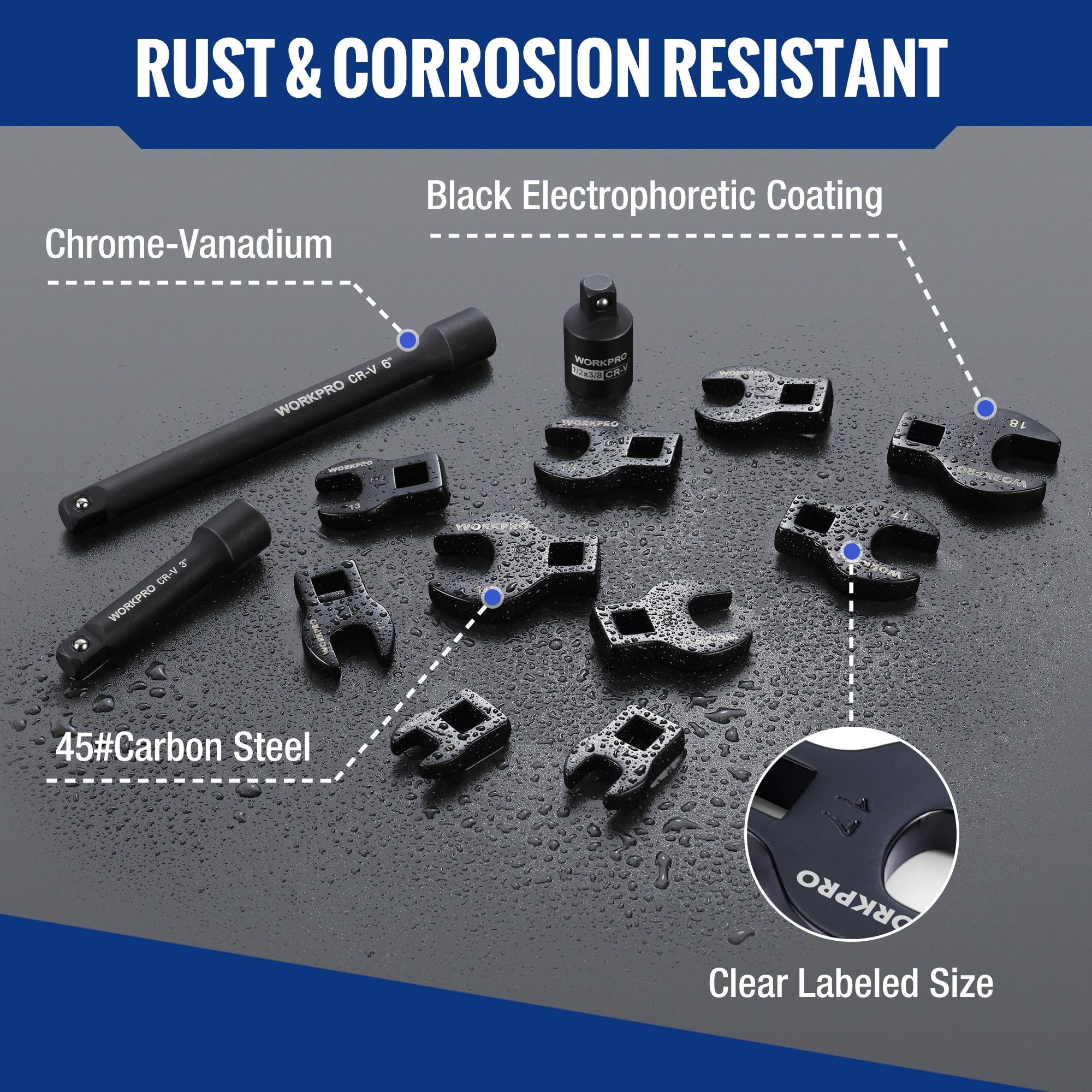 3 inch extension bar for easier reach in confined areas