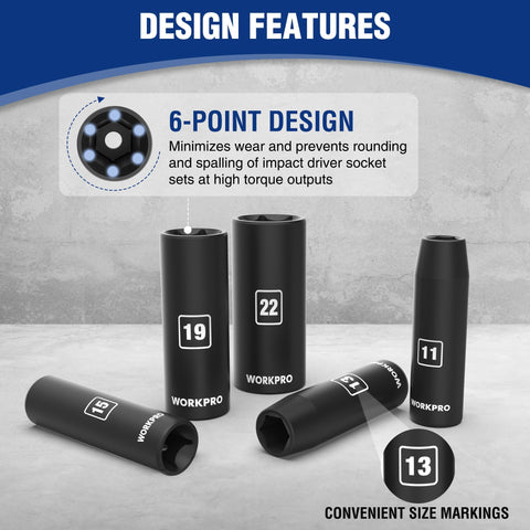 WORKPRO 5-inch extension bar for deep engine access.