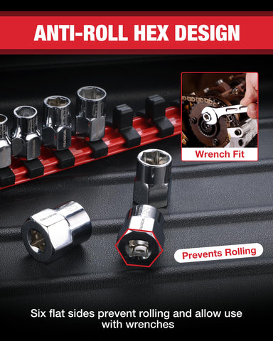 WORKPRO external hex sockets with anti-slip grip for secure tightening