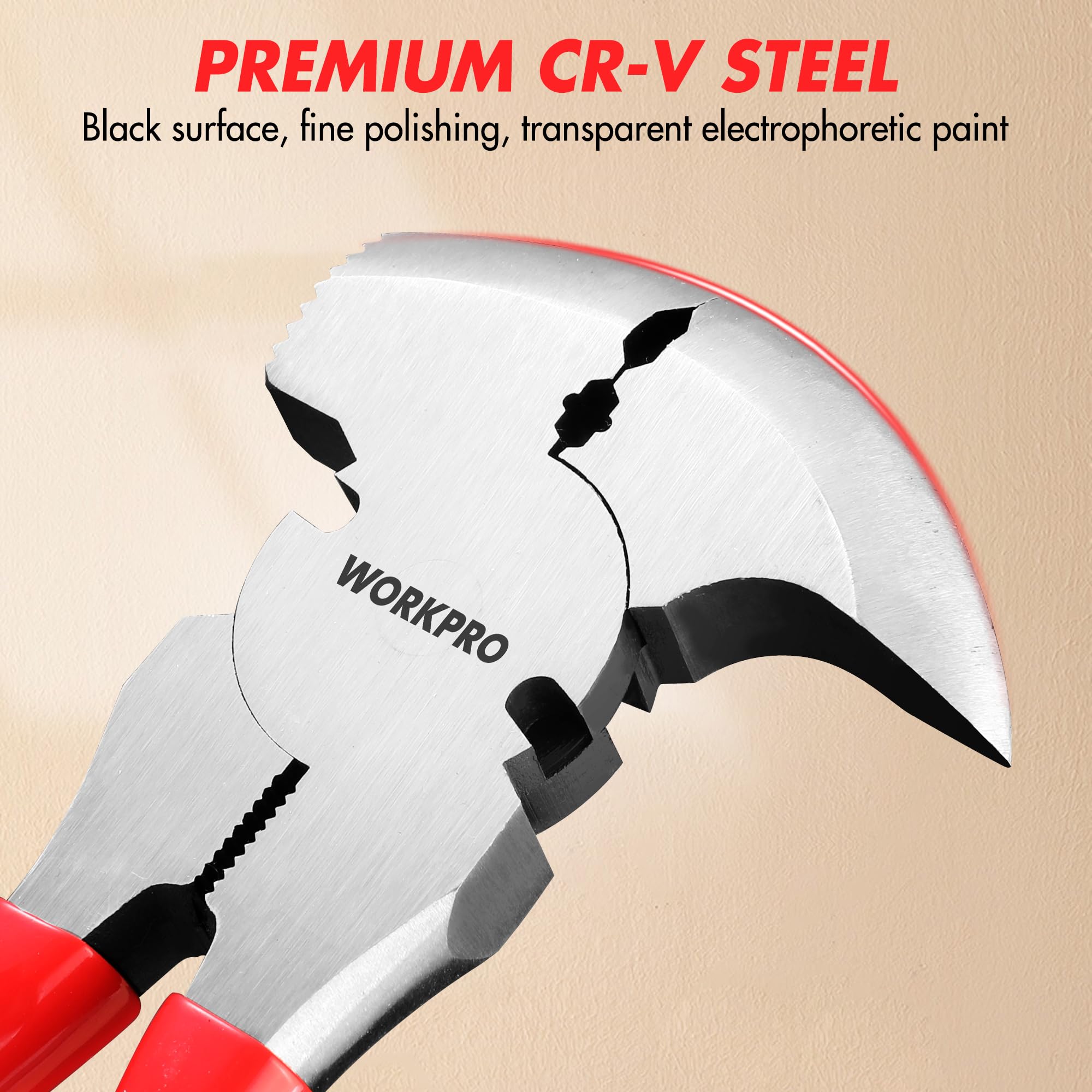 WORKPRO fencing pliers hammer head for precise nail setting