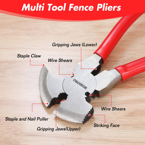 WORKPRO fencing pliers nail puller helps remove stubborn fasteners