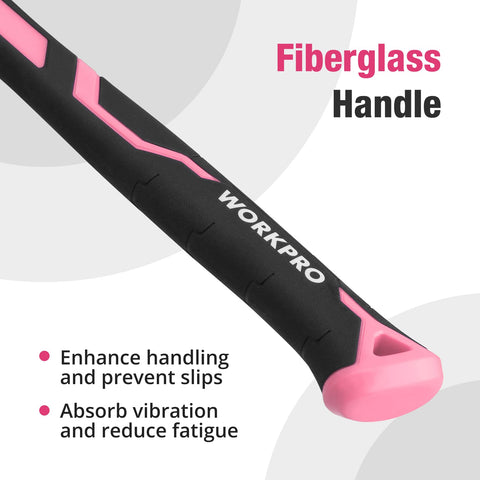 WORKPRO fiberglass handle reduces vibration for less fatigue