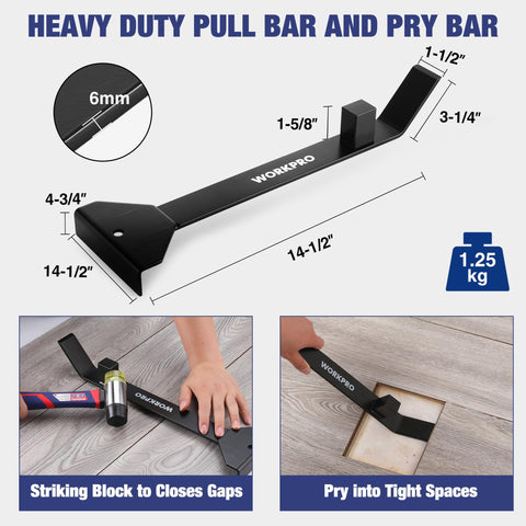 WORKPRO fiberglass mallet head delivers soft, controlled strikes to protect edges.