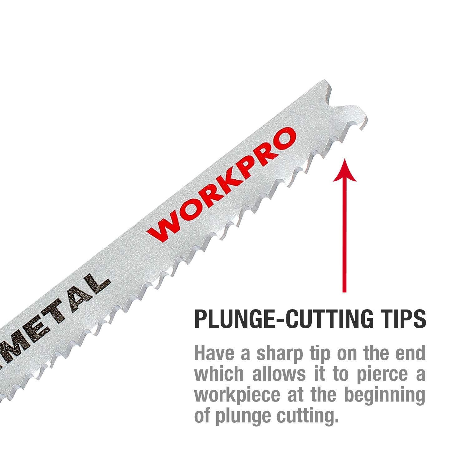 WorkPRO five-blade block featuring T118A, T144D, T101B for wood and metal