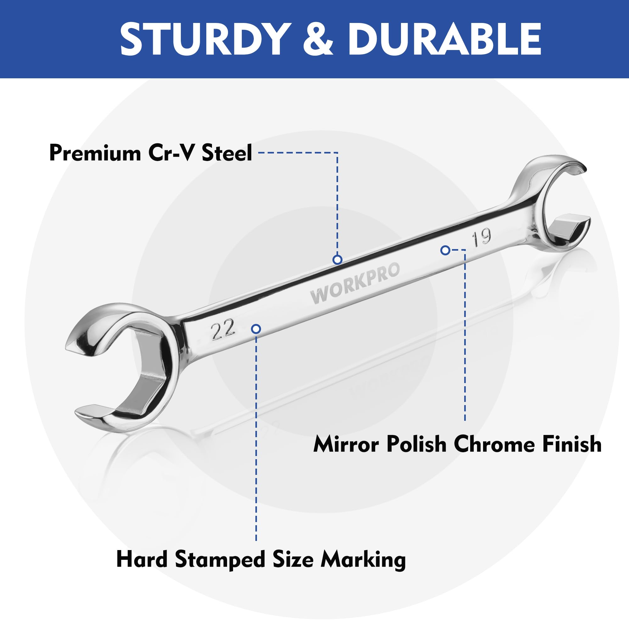 WORKPRO flare nut wrench 14-17mm handles larger lines with confident grip