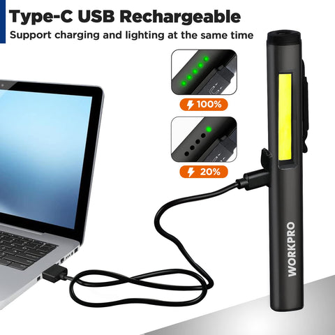 WORKPRO Flashlight Pen Light compact pocket design for everyday carry