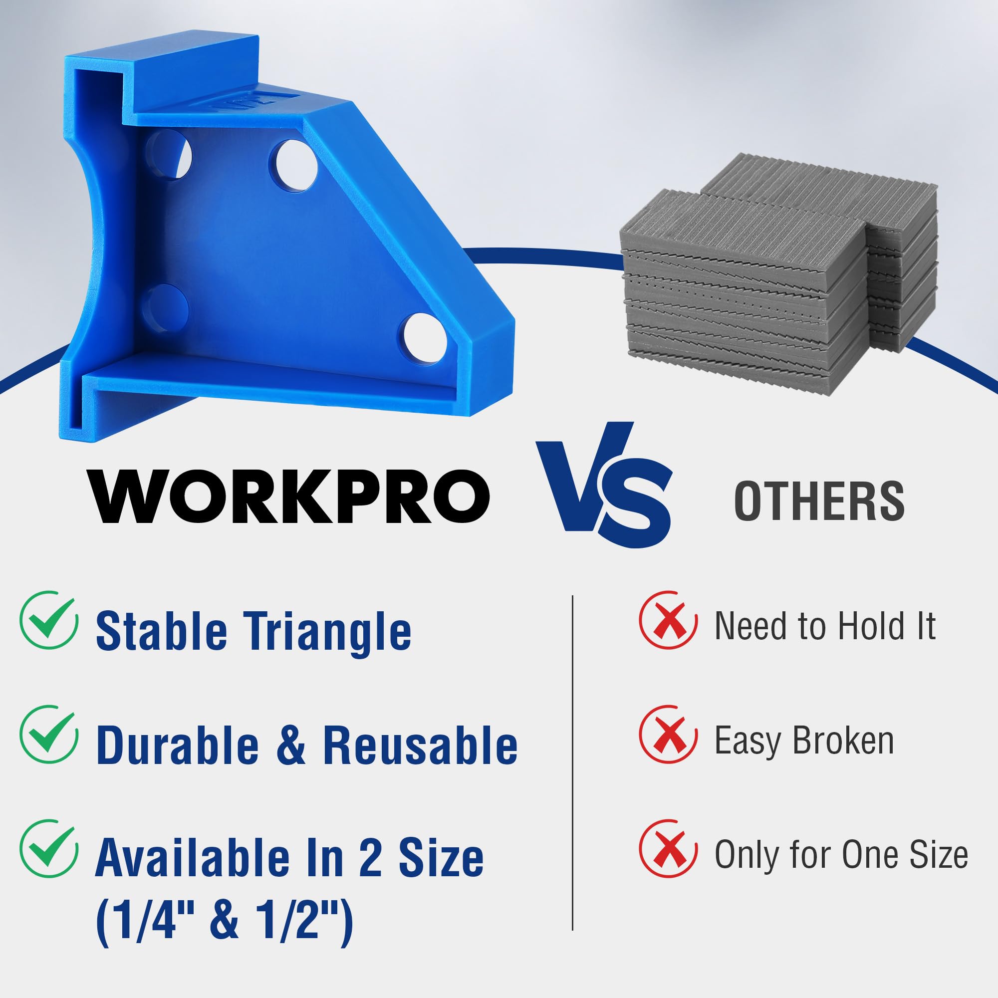 WORKPRO spacers quarter inch gap for wall clearance