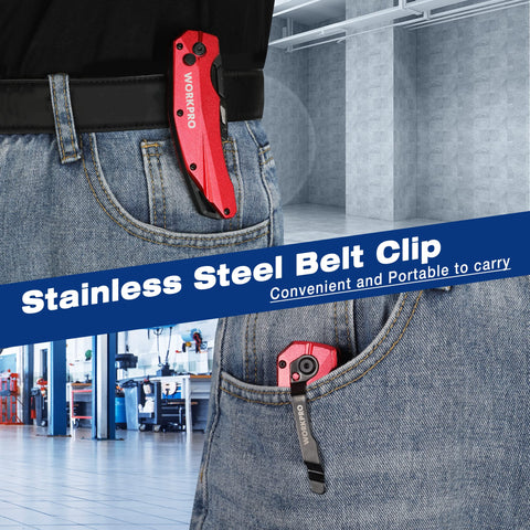 Ergonomic WORKPRO handle reduces hand fatigue during extended use