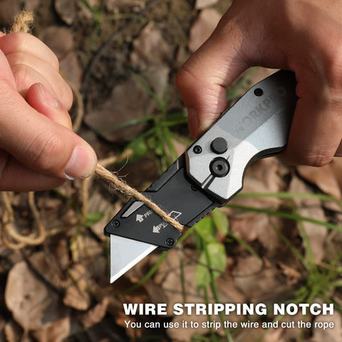 Durable metal construction supports heavy-duty cutting in WORKPRO knife.