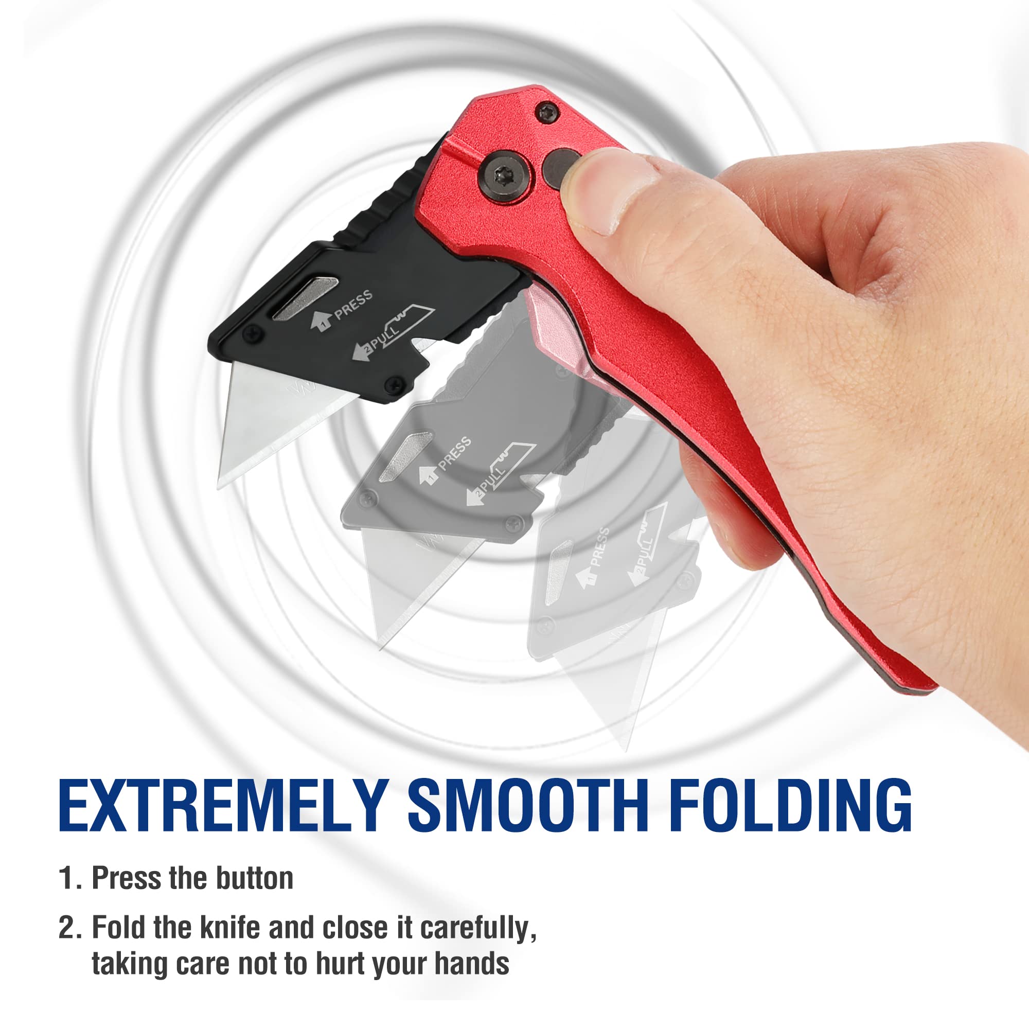 WORKPRO knife showing belt clip for secure portability