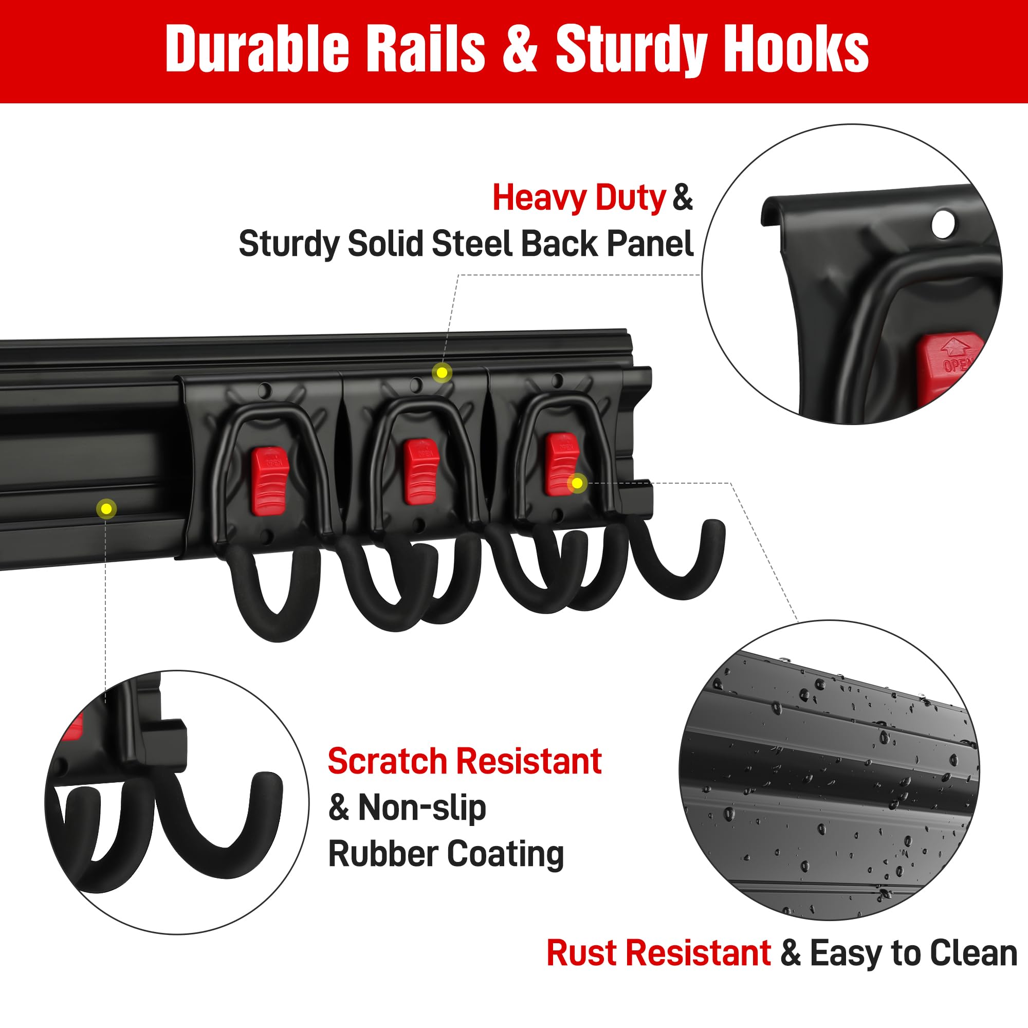 WORKPRO organizer with eight heavy-duty hooks ready for tools and gear