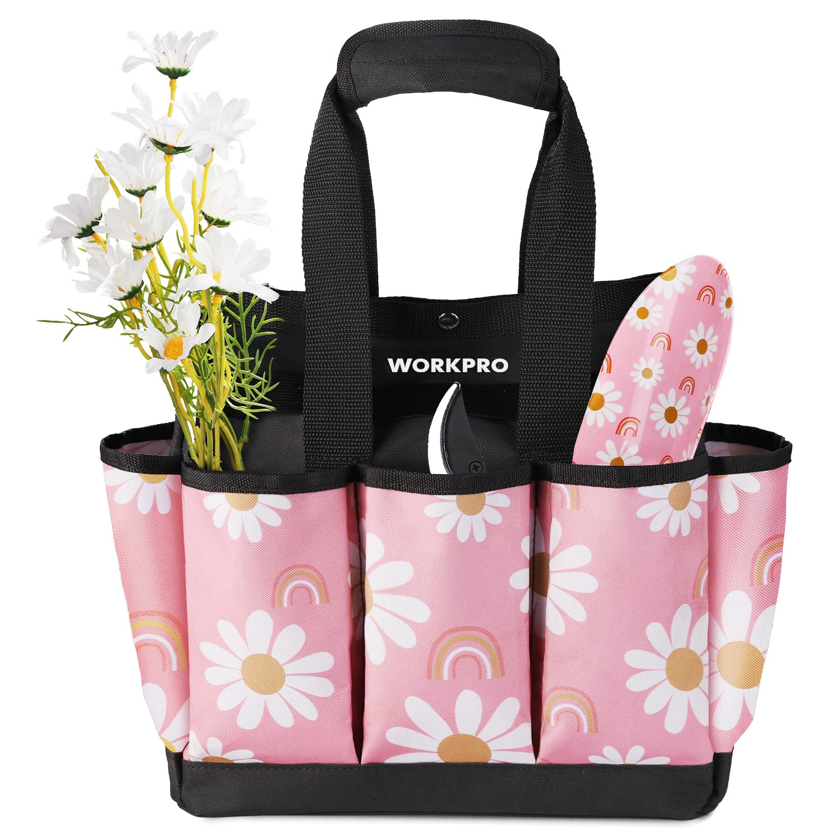 WORKPRO Garden Tool Bag with 9 pockets for easy tool access in the garden.