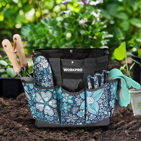 Bottom reinforced with PE board keeps the bag upright during work.