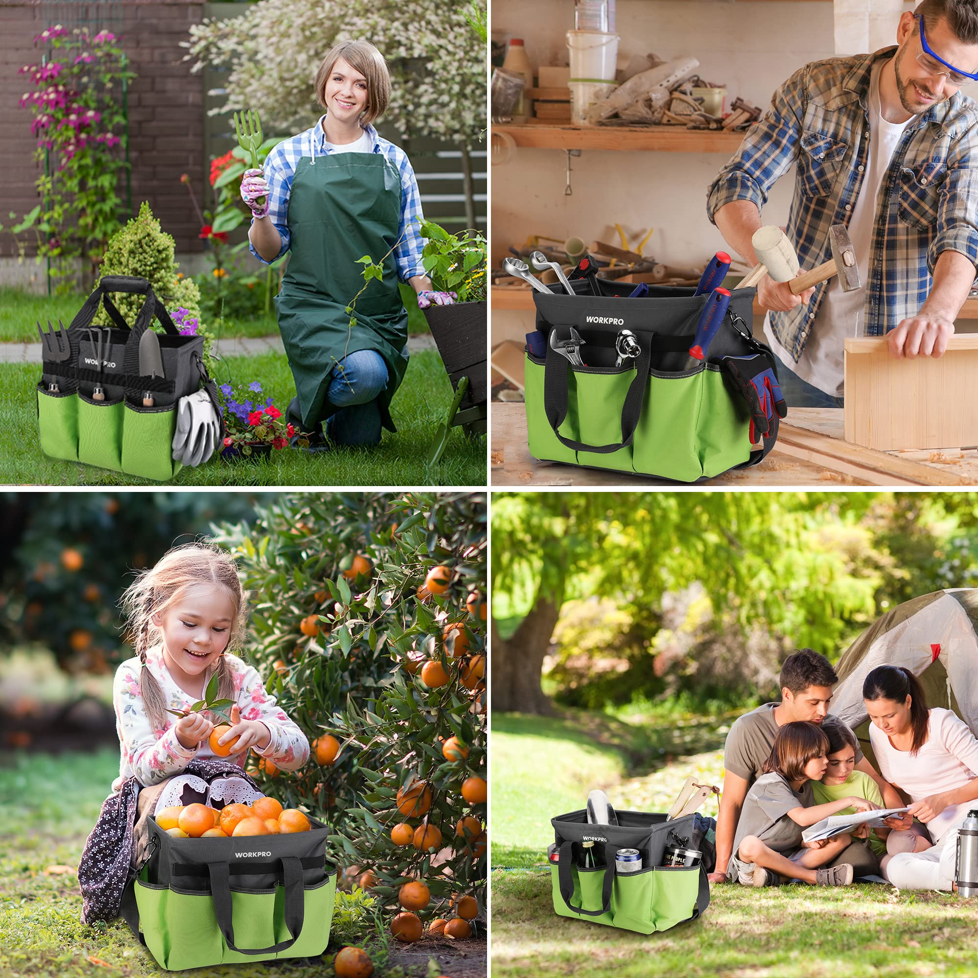 WorkPro garden tool bag multi-purpose design for garden and home use