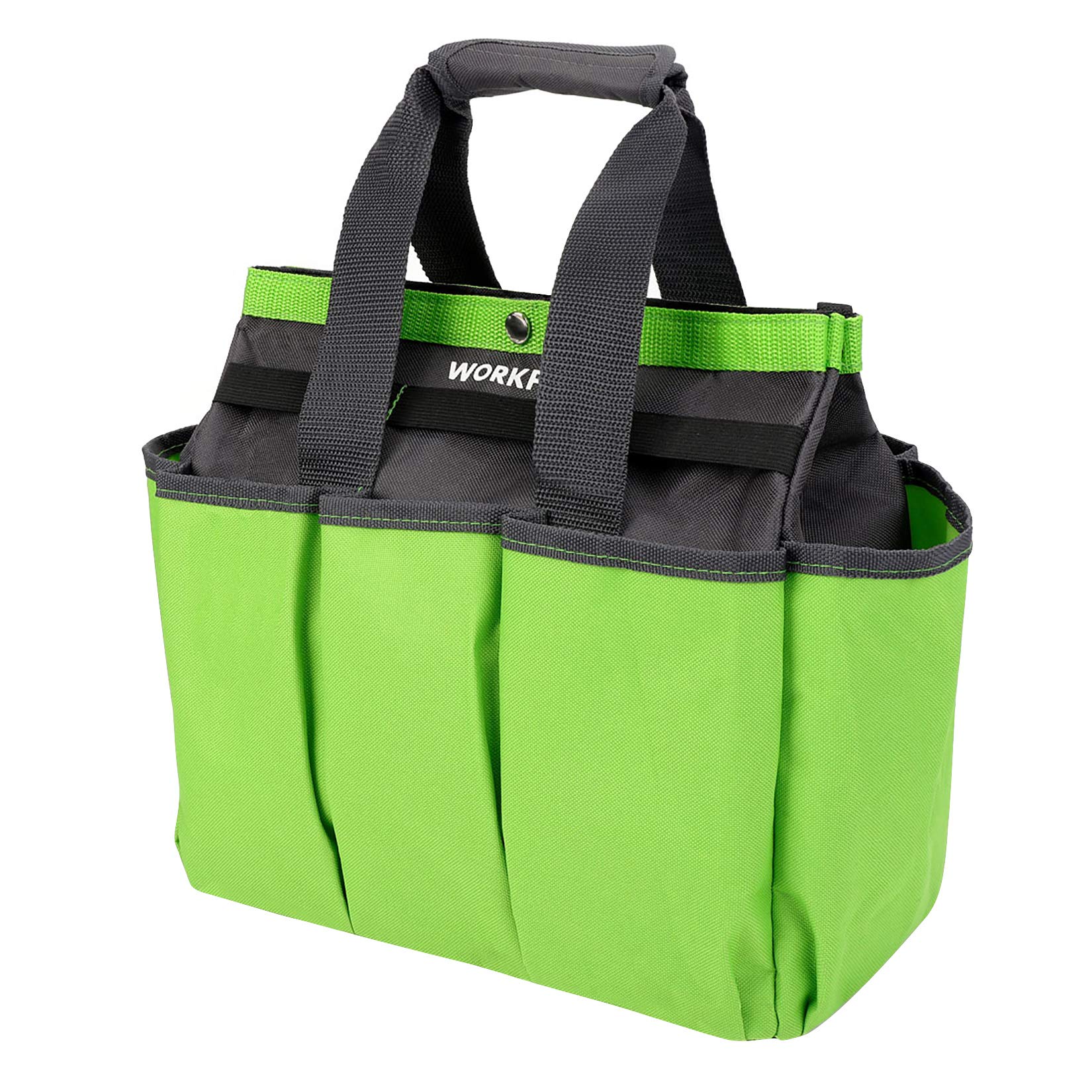 WORKPRO Garden Tool Bag reinforced bottom supports upright standing during use