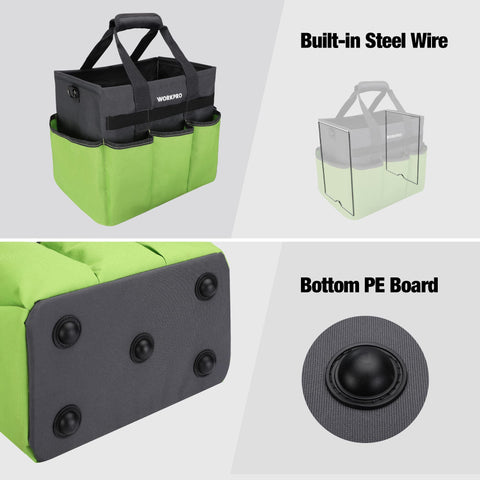WorkPro garden tool bag features tear-resistant polyester for durability