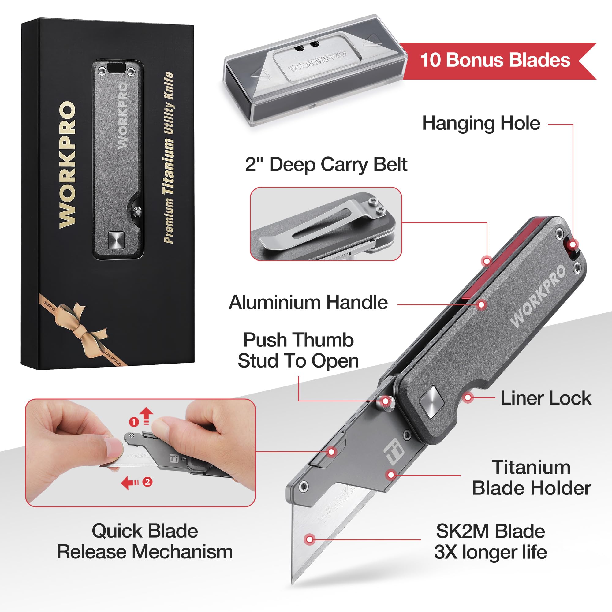 WORKPRO gift-ready packaging showcases the tool's premium design.