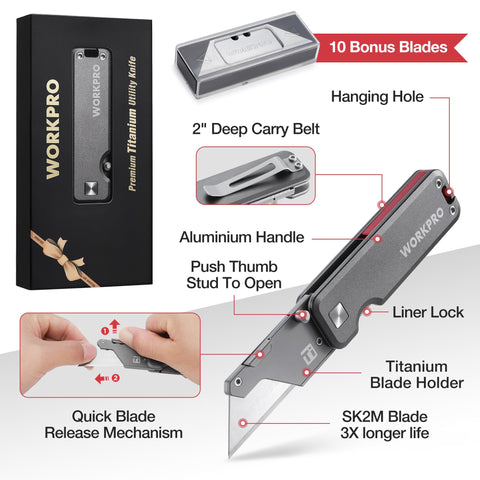 WORKPRO gift-ready packaging showcases the tool's premium design.