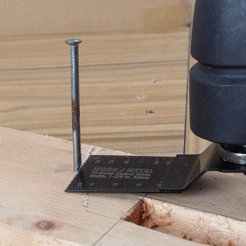 WorkPRO grout-scraping edge blade enabling grout removal without damage.