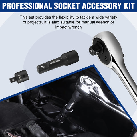 WORKPRO hex shank adapter for 1/2" drive tools