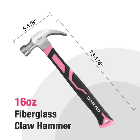 WORKPRO hammer face polished for smooth impact and nail driving